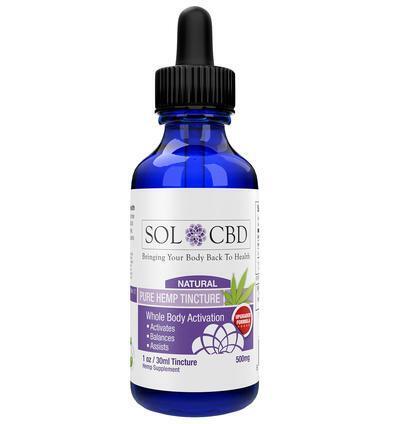 SOL CBD Pure CBD Tincture Natural Flavor