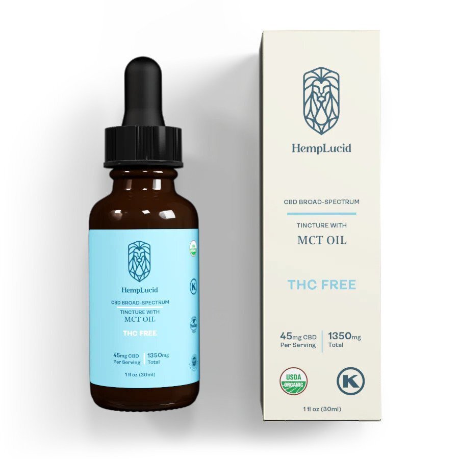Hemplucid Organic THC-Free Broad-Spectrum CBD in MCT Oil