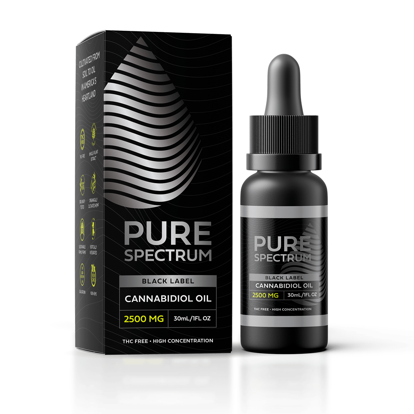 Pure Spectrum Black Label Family Cannabidiol CBD Oil 2500mg