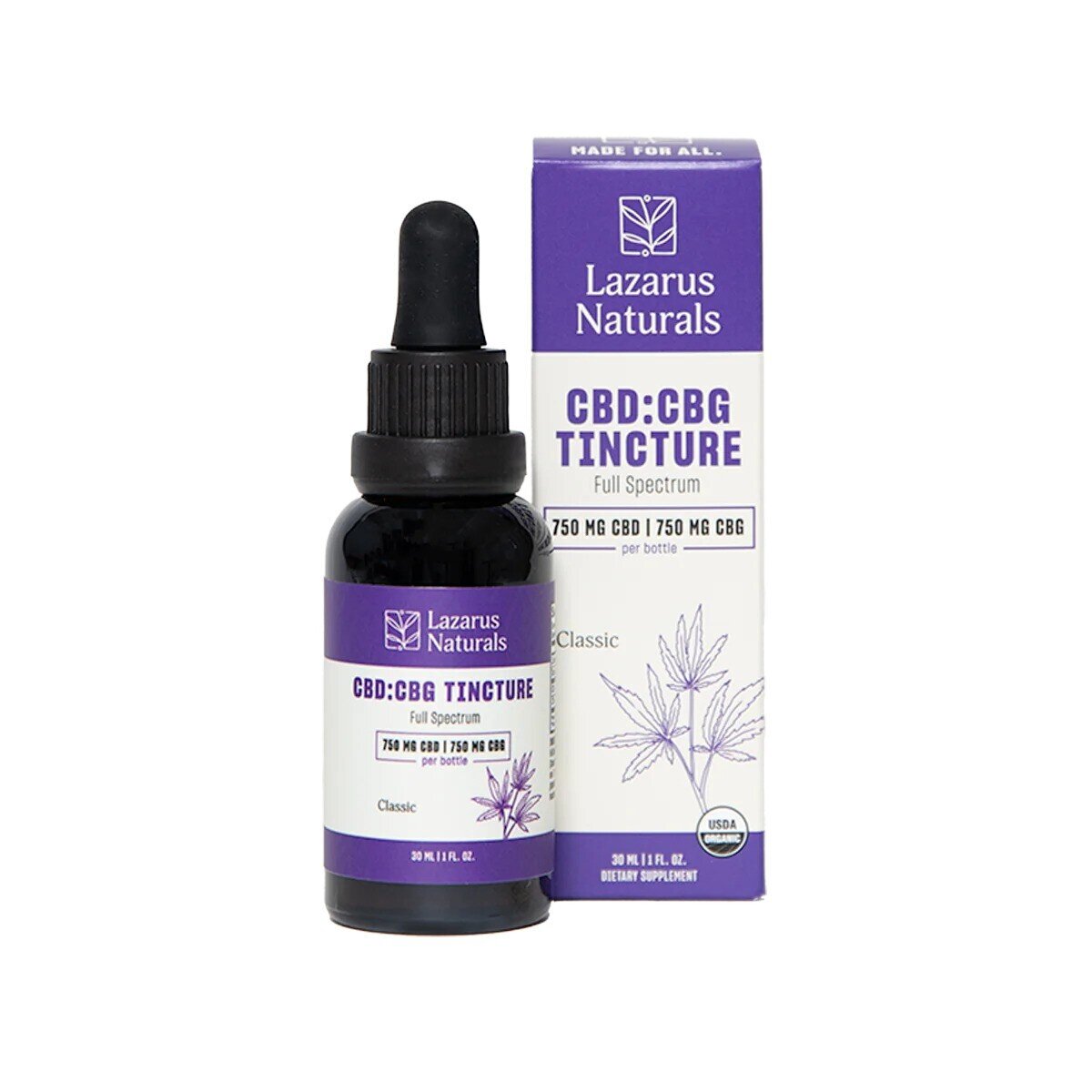 Lazarus Naturals ORGANIC CBD+CBG TINCTURE