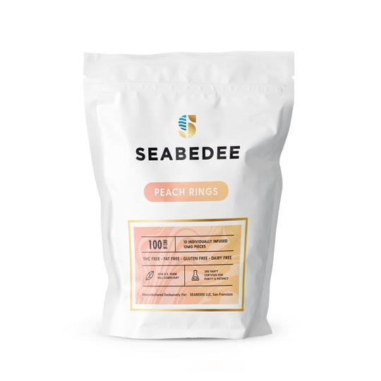 Seabedee CBD infused peach ring edibles