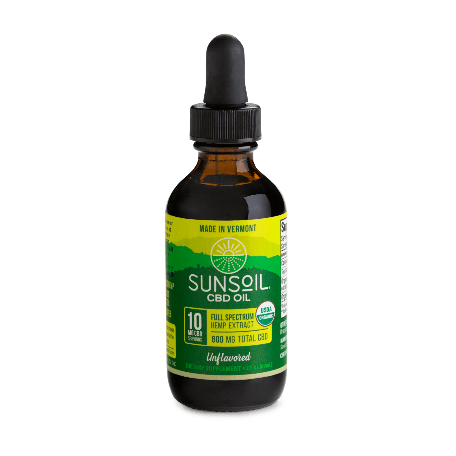 Sunsoil Unflavored CBD Oil Drops