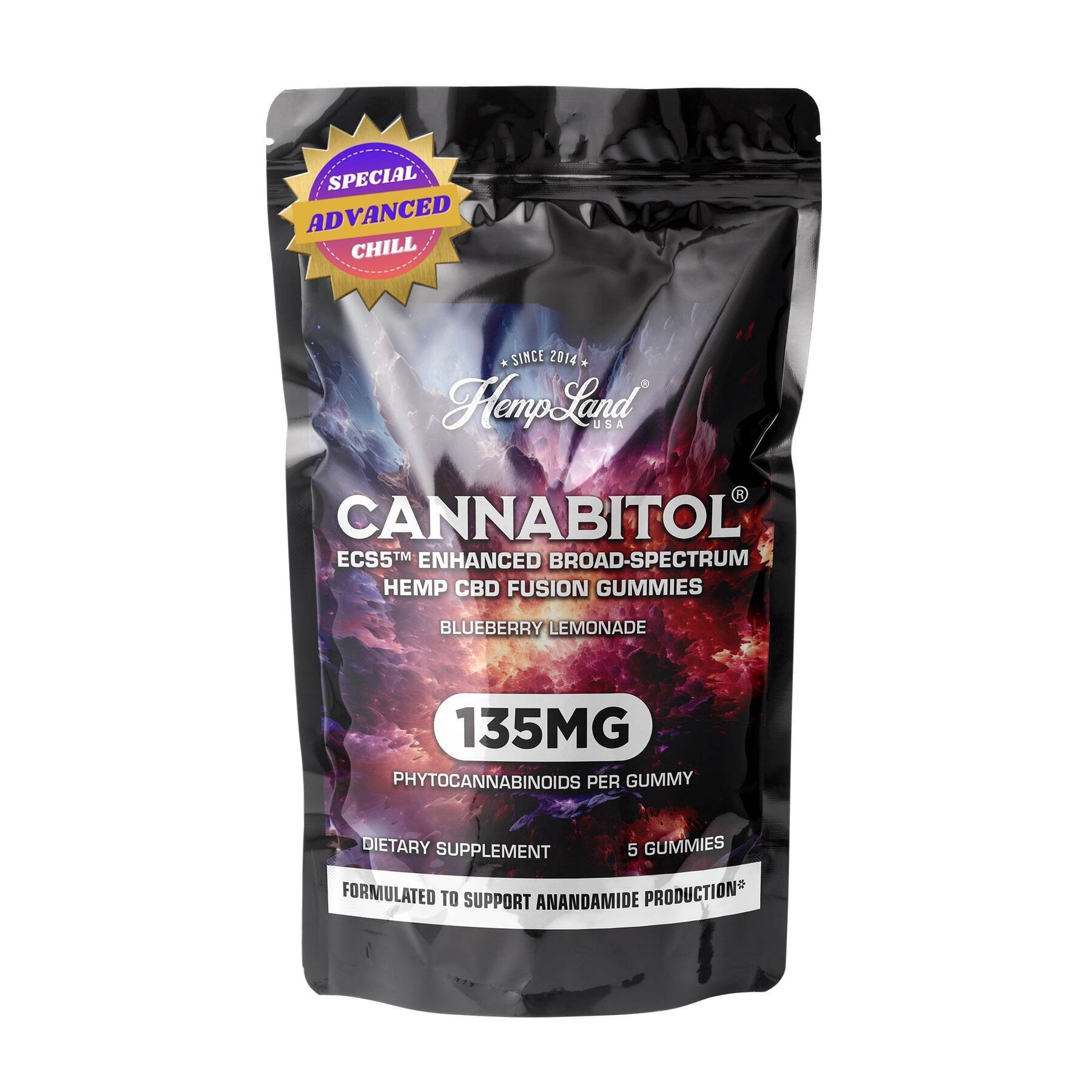 Hempland USA CANNABITOL ECS5 Enhanced Broad Spectrum Hemp Fusion CBD Gummies