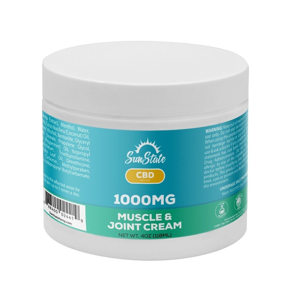 Sun State Hemp CBD Muscle and Joint Cream 4oz