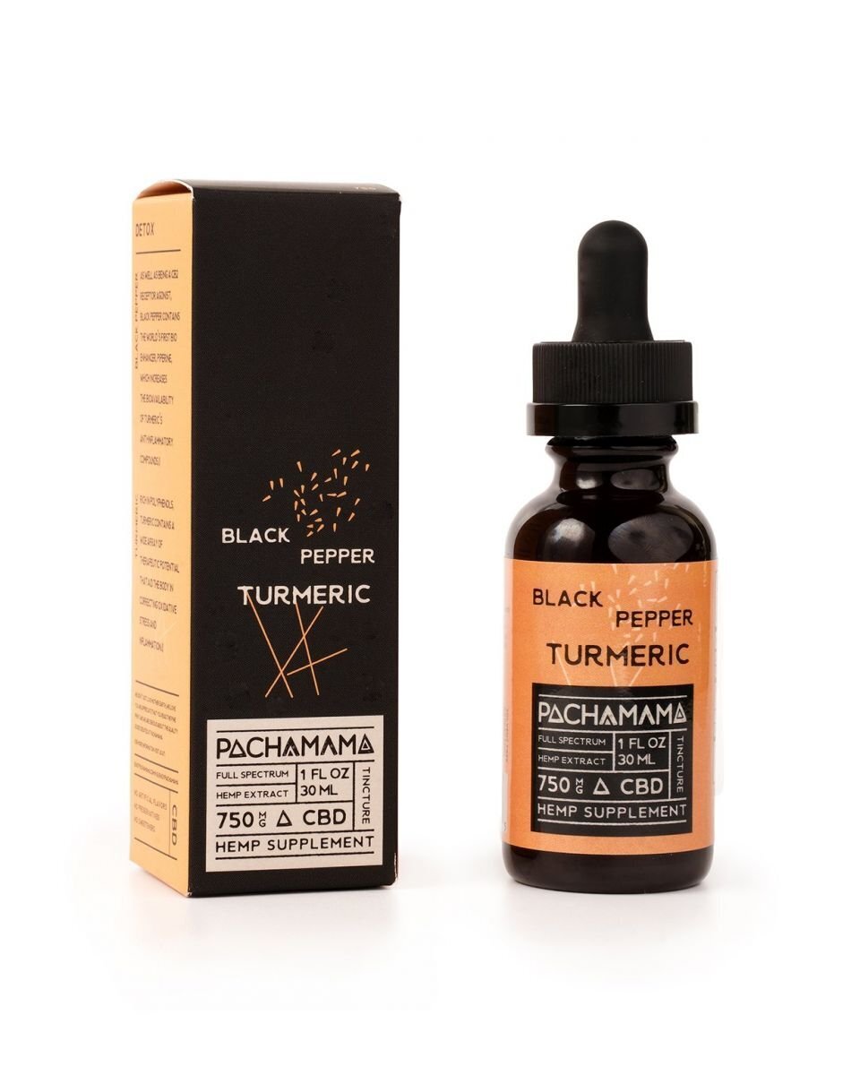 PACHAMAMA VEGAN FULL SPECTRUM CBD OIL BLACK BETTER AND TUMERIC