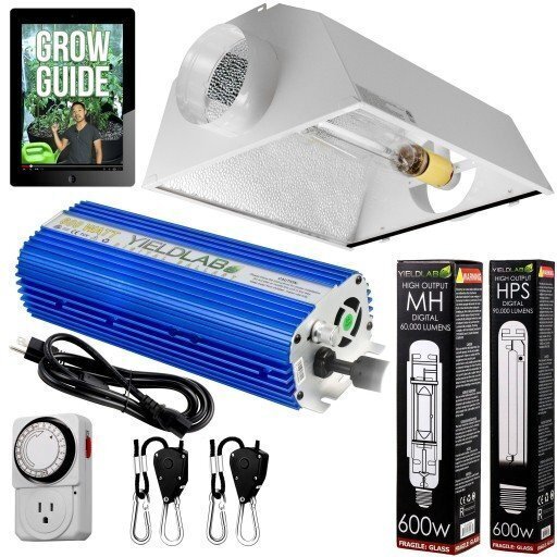 Yield Lab 600W HPS+MH Air Cool Hood Reflector Grow Light Kit