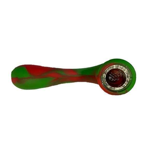Americana Uncut Silicone CBD Flower Pipe (Green-Red)