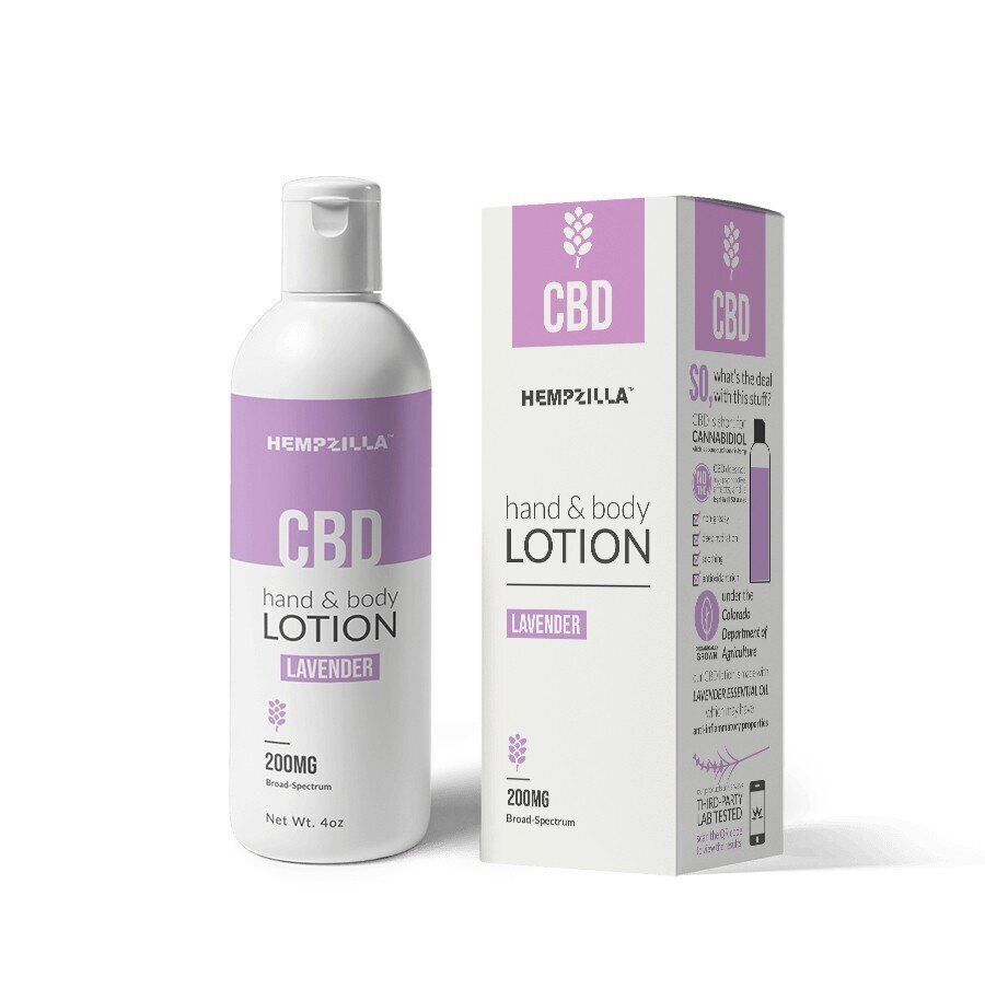 Hempzilla Lavender CBD Hand and Body Lotion