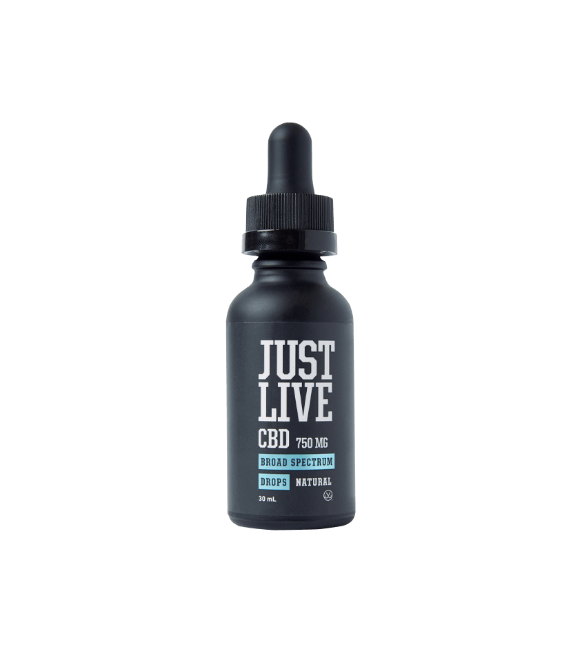 Just Live CBD Oil Broad Spectrum Natural Drops 750mg