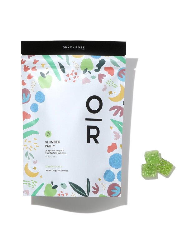 Onyx + Rose Slumber Party CBD Gummies Green Apple