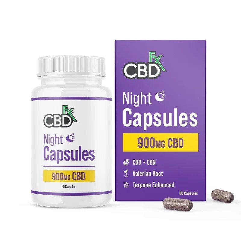 CBDfx CBD + CBN Night Capsules For Sleep 900mg