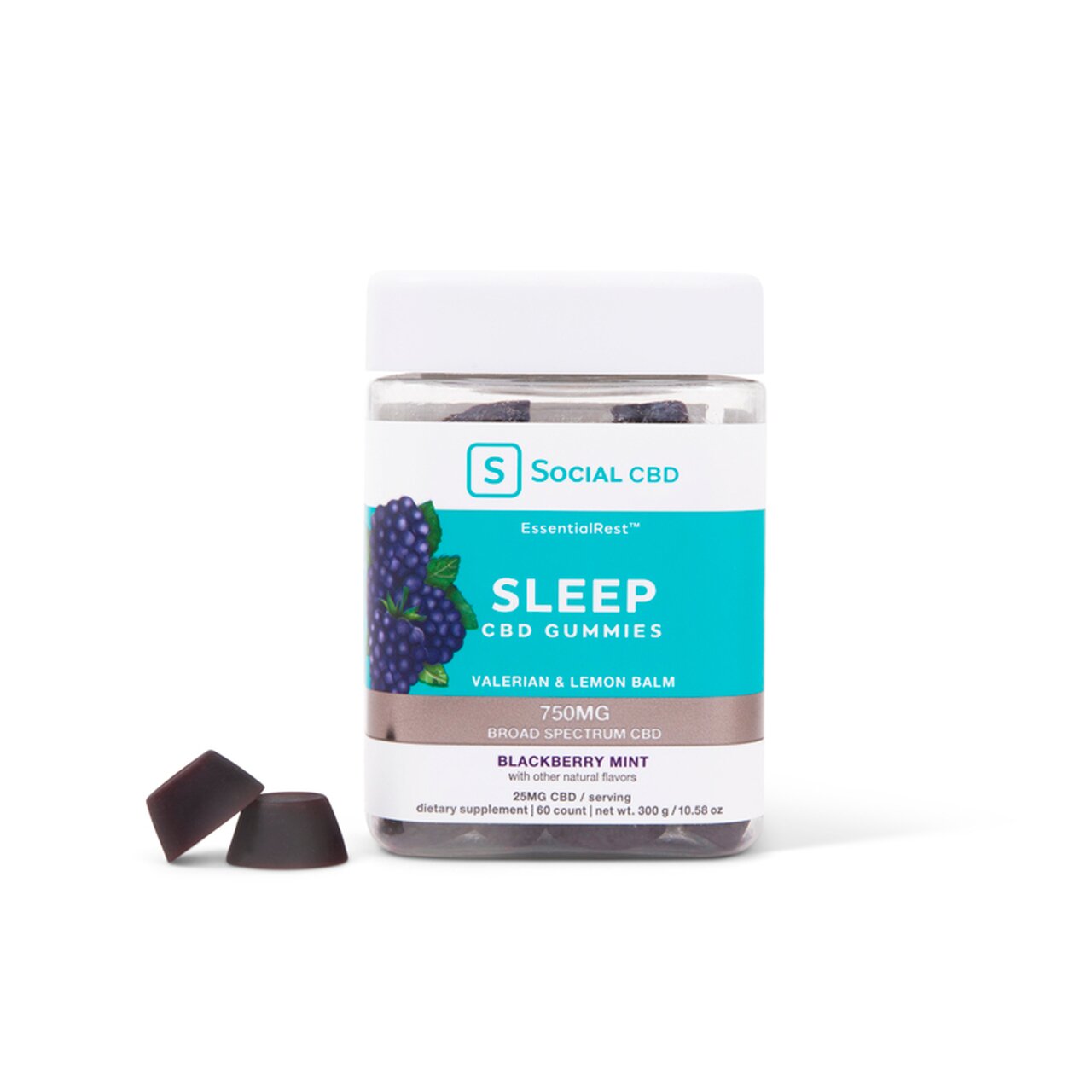 Social CBD Sleep CBD Gummies Blackberry Mint