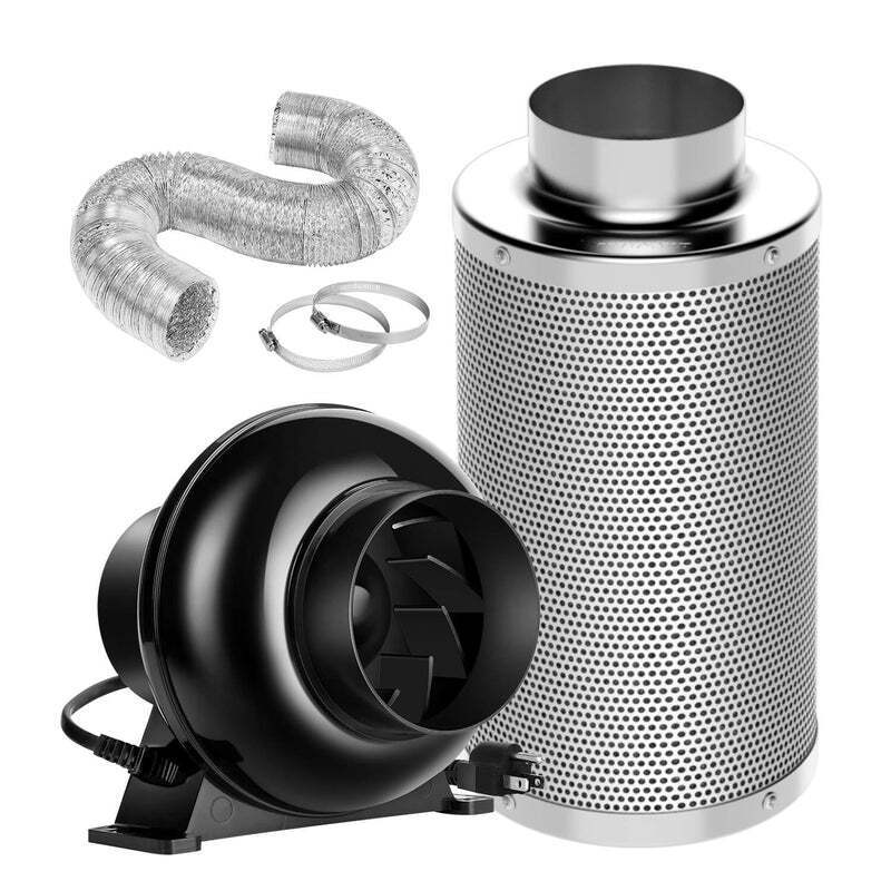 VIVOSUN 4 Inch 195 CFM Inline Duct Fan with Carbon Filter