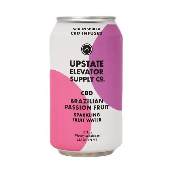 Upstate Elevator CBD Brazilian Passion Fruit Sparkling Fruit Water – 6 Pack