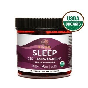 Sunsoil Sleep Ashwagandha, 10mg Organic CBD Gummies
